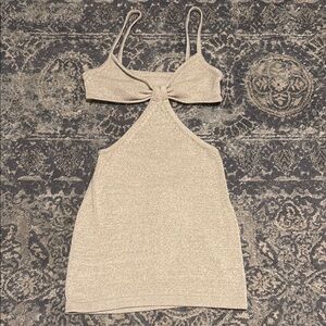 Beige Botany Knit Cutout Mini Dress Size Medium
